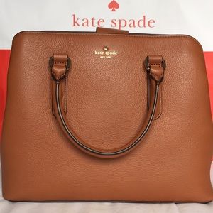 Kate Spade Evangelie Warm Cognac Leather Satchel